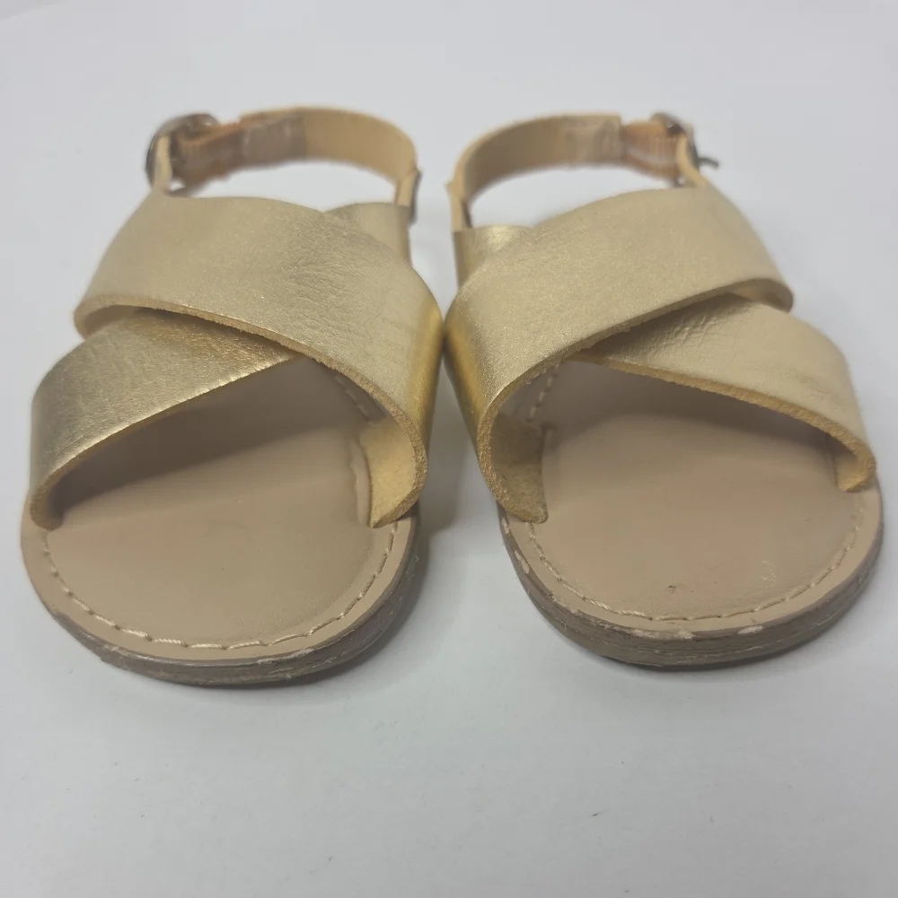 Cat & Jack Gold Metallic Girls Ankle Strap Sandal Size 6